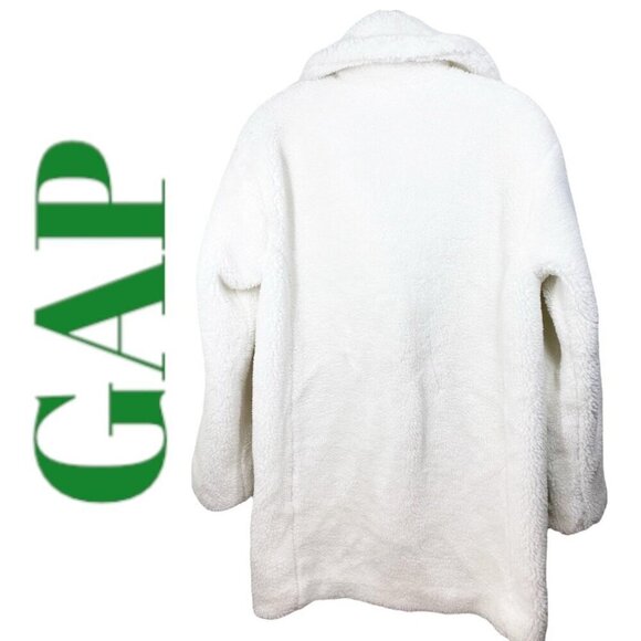 NWOT GAP SHERPA TEDDY FLEECE SNOW BUNNY COAT WHITE MINIMALIST CAPSULE RELAXED XS - Picture 5 of 12